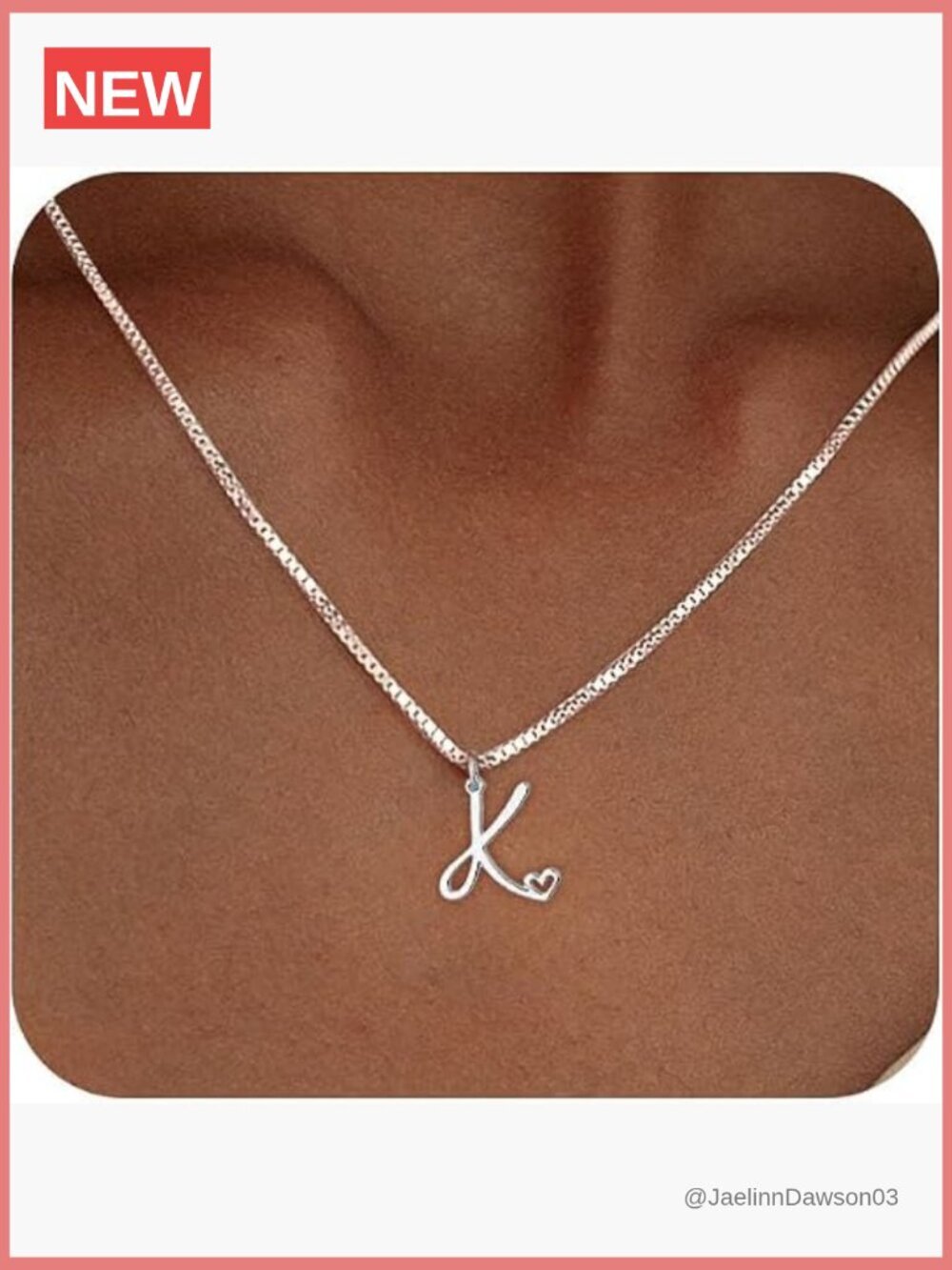 Initial Choker Necklace - Dainty Silver Letter Pendant Adjustable Chain